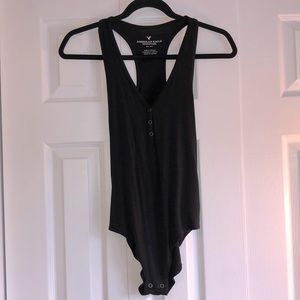 American Eagle V Neck Bodysuit with Snaps